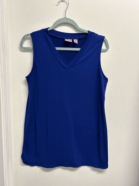 EASYWEAR minimalist wardrobe staple Sleeveless V-Neck Tank - Royal Blue